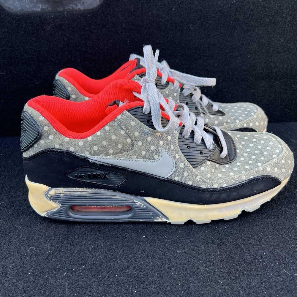 Nike Air Max 90 LTR Premium Polka Dot Bright Crimson Sz 9.5
